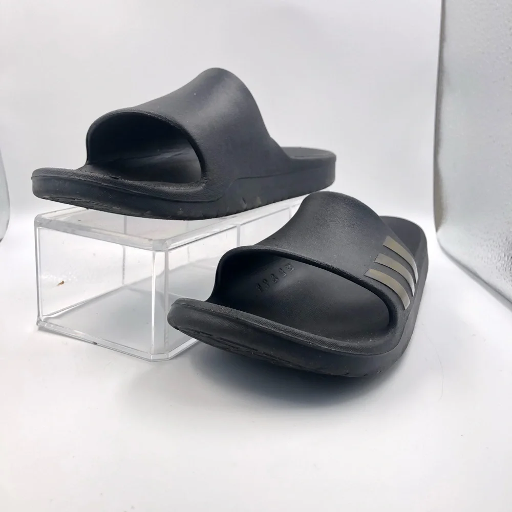 Adidas Black Rubber Recovery Sandals Men Sz 7, Women 9